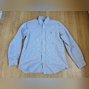 Ralph Lauren White & Blue Checked Button Down Longsleeve Shirt Size M